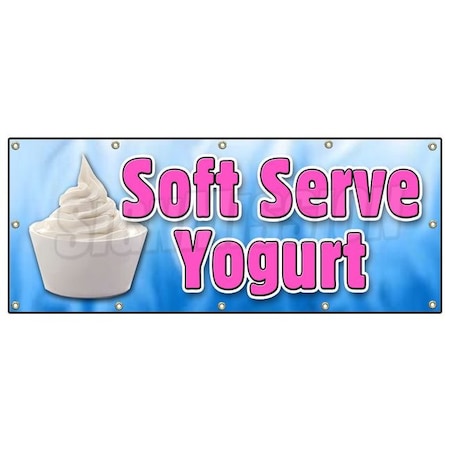 Signmission SOFT SERVE YOGURT BANNER SIGN healthy homemade topping delicious frozen B-120 Soft Serve Yogurt